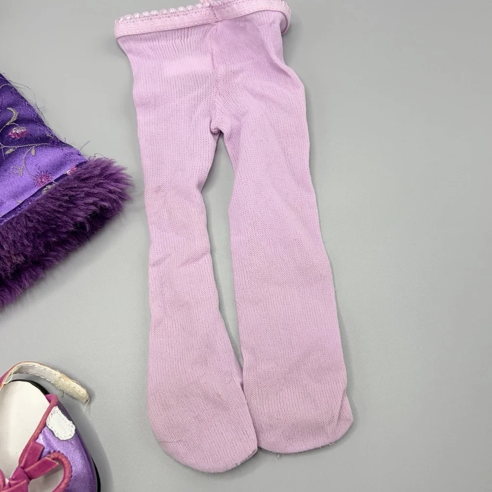Bitty Baby Twins American Girl Doll Pretty Plum Dress Shoe Tights Outfit Read